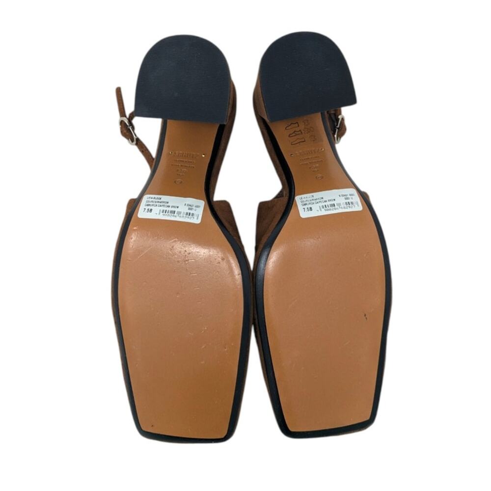 Schutz Tuckernuck Leia Block Brown Suede Slingback Heels Size 7.5B - Picture 5 of 6